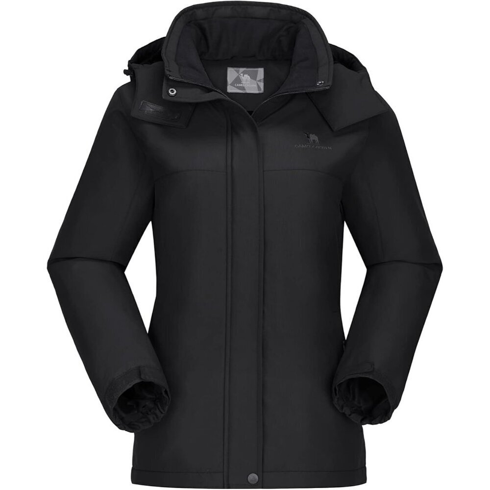 Women's Black Ski Jacket Winter Snow Coat Waterproof Female Jacket